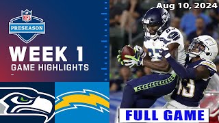 Seattle Seahawks vs Los Angeles Chargers FULL GAME Aug 10 2024 WEEK 1  NFL PreSeason 2024 [upl. by Scrope]