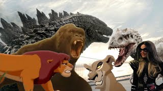 Godzilla Kong and Simba vs Zira Indominus Rex and Shadow [upl. by Farkas]