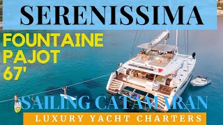 EXCLUSIVE Tour of the Luxury Sailing Catamaran Serenissima with the Captain  Fountaine Pajot 67 [upl. by Elaval]