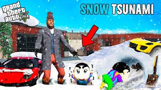 GTA 5  Shinchan Franklin amp Pinchan Get STUCK In Snow Tsunami In GTA 5 [upl. by Starlene721]