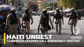 Haiti unrest Caribbean leaders call emergency meeting [upl. by Docilu]