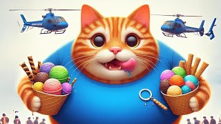 giant fat cat vs police 👮cat police icecream viral cute ai [upl. by Grubman]