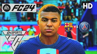 EA FC 24 Gameplay  Barcelona vs PSG  UEFA Champions League  PS4 SLIM [upl. by Manlove]