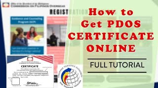 How to Get PDOS Certificate Online Complete step by step Tutorial [upl. by Martainn]