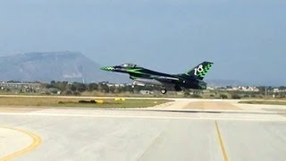 F16 rare livery flyby landing goaround [upl. by Nylirehs]