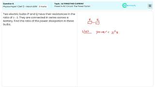 Comprehensive Study of Power in AC Circuit and Power Factor  Q6 CBSE 2018 Paper 1 Set 1 [upl. by Pomona]