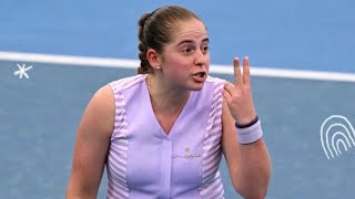 Jelena Ostapenko shouts at umpire against Azarenka  2024 Brisbane [upl. by Shepard]