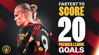 EVERY HAALAND PREMIER LEAGUE GOAL  Erling Haaland becomes fastest player to 20 PL goals [upl. by Reltuc]