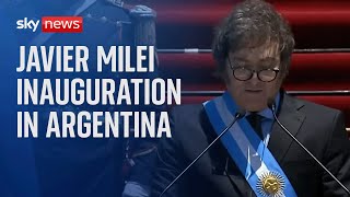 Javier Milei is sworn in as Argentinas new president [upl. by Xam]