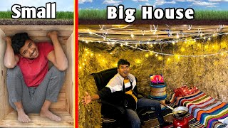 Small vs big Underground House Challenge  Underground bunker house challenge [upl. by Nobel]