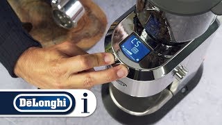 How to programme the settings on the De’Longhi KG521M Dedica Grinder [upl. by Aicatsue]