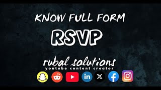 Full Form RSVP  What is RSVP [upl. by Nidnarb776]