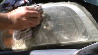 How to Clean Your Headlights  Headlight Restoration  Cleaner  Lens Restorer on a 2000 Honda CRV [upl. by Dnalyram]