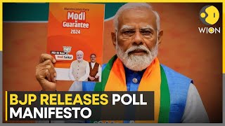 Lok Sabha elections 2024 Bharatiya Janata Party releases manifesto  WION [upl. by Eddra841]