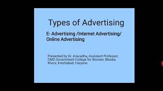 Types of Advertising Internet Advertising [upl. by Boru]