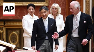 King Charles III welcomes Japanese Emperor Naruhito for state visit [upl. by Ahsinam]