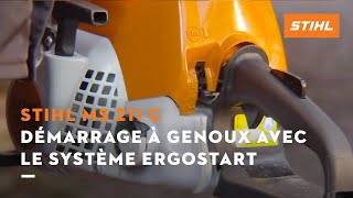 Démarrage à genoux avec le système Ergostart  STIHL MS 211 C [upl. by Olivero34]