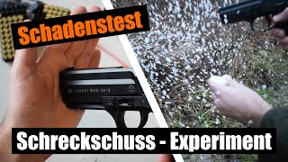 Experiment Schadenstest  Wie gefährlich sind Schreckschusswaffen [upl. by Luar]