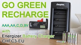 Unboxing and Review Energizer Battery Charger CHFC3EU and TAKIT Battery Tester [upl. by Elletsyrk]