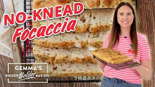 Easy NoKnead Focaccia Bread Recipe [upl. by Deegan]