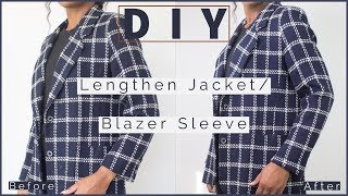 How to Lengthen a Suit JacketBlazer Sleeve [upl. by Iarised]