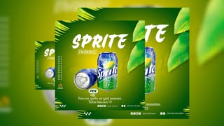 Affiche Professionnelle Sprite Boisson Avec Adobe Photoshop [upl. by Anitnahs848]