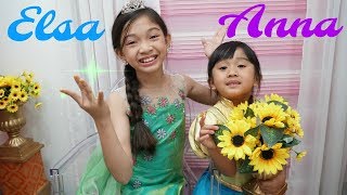 FROZEN FEVER ELSA and ANNA DIY MAKEOVER [upl. by Murtagh]