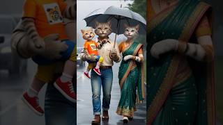 Cute kitten With Parents 😻😺 cat catstory petlovers ytshortsindia catlovers aiart ai [upl. by Ykcor212]