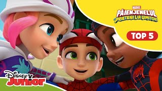 😁 Top 5 momente în echipă  Păienjenelul Marvel și prietenii lui uimitori  Disney Junior România [upl. by Buonomo]