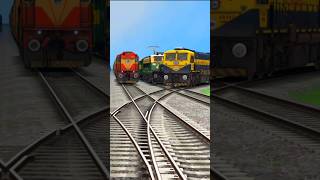 TRAINS CROSSING CURVED BRANCHED RAILROAD TRACKS [upl. by Niffirg66]