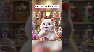 Cat loves Candies Furrtastic AICat Stories meow catlover cat animals kitten cartoon shorts [upl. by Nimar251]