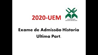 2020UEM Resolução de Exame de Admissão Ultima Parte [upl. by Ahmed]