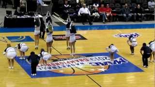 St Peters Peacocks Cheerleaders  MAAC Tournament vs Fairfield  March 08 2013 [upl. by Nassi985]