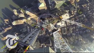 One World Trade Center Spire Time Lapse Video  2013  The New York Times [upl. by Enelyar160]