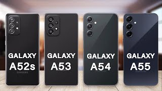 Samsung Galaxy A55 Vs Galaxy A54 Vs Galaxy A53 Vs Galaxy A52s Specs Review [upl. by Duomham197]