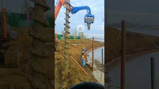 Steel sheet pile installation process [upl. by Akram]