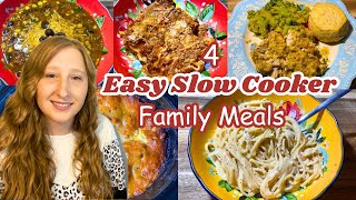 4 Crockpot Family Meals  Simple amp Easy Weeknight Dinners  Family Dinner Ideas [upl. by Sancho951]