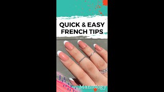 Easy French Tips with Nail Stamping  Maniology shorts [upl. by Annhoj]