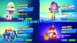 Unlocking  All Brawl Pass Skins amp Skin Pins  Brawl Stars [upl. by Esinahs]