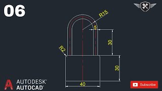 Autocad 2d Practice Drawing 06  AutoCAD tutorial for beginners akd autocad design [upl. by Cinelli913]