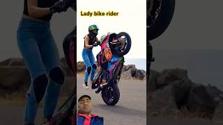 Lady bike rider🫡🫡🏍️ automobile biker funny kawasakizx10r athlete youtubeshorts [upl. by Doloritas881]