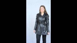 Womens Black Leather Coat  Penny [upl. by Anibor]