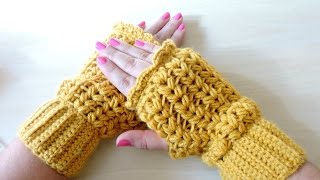 Mitones de Ganchillo  Crochet Mittens  Tutorial paso a paso [upl. by Llenel57]