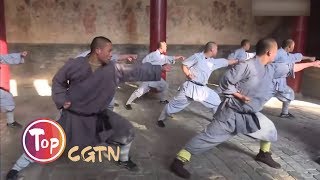 Démonstration de techniques des moines de Shaolin dans la neige [upl. by Haveman]