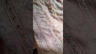 party wear saree organza silk saree simple stone work saree thread work saree trending [upl. by Akiehs]