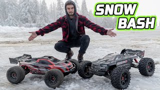 Traxxas Xrt and Arrma Kraton Big Rc car Snow Bash [upl. by Lower424]