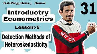 31 Detection methods of Heteroskedasticity  Introductory or Basic Econometrics  DuSol BAPH [upl. by Ihskaneem]