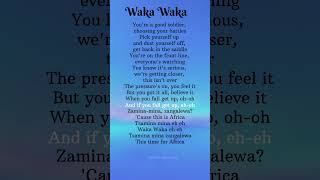 Waka Waka lyrics  Shakira lyrics wakawaka shakira song [upl. by Ysnat]