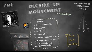 Cours 1  Décrire un mouvement [upl. by Ymor]