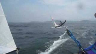 Catamaran nacra580 sailing with nacra 52 in 鎌倉 [upl. by Goldy]